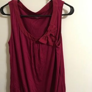 LOFT purple bow neck tank top
